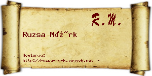 Ruzsa Márk névjegykártya